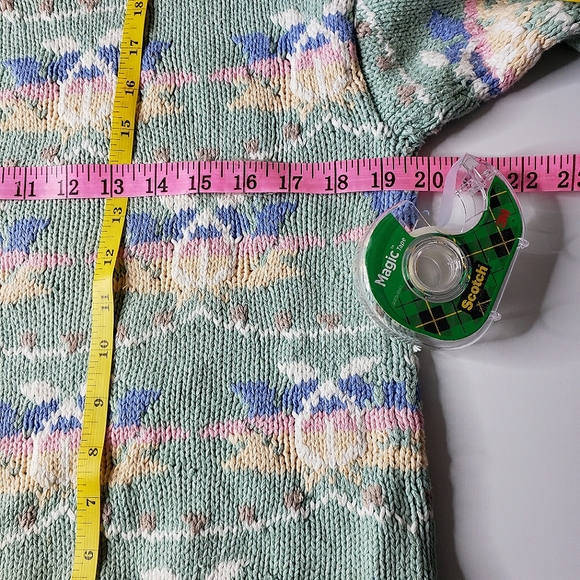 Vtg Izod Hand Knit Sweater Pastel Cottagecore Granny Core Soft Girl Easter Sprng - Picture 14 of 17